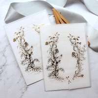 Foiling Invitation Card White Gate Fold Vellum Paper Cover Customized